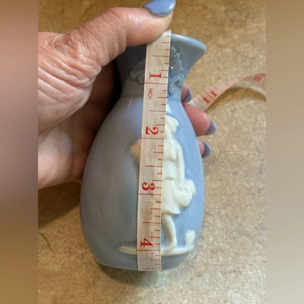Vintage “pop” Greek inspired light blue vase made in Japan
